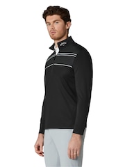 Callaway Golf Black Blocked Printed Chev Textured Pullover Jumper - Image 4 of 6