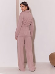 Lipsy Drawstring Waist Quater Loungewear Set Zip with Modal - Bilde 3 av 6