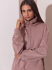 Lipsy Drawstring Waist Quater Loungewear Set Zip with Modal - Bilde 5 av 6
