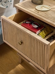 Laura Ashley Light Oak Barcombe 2 Drawer Bedside Table - Image 3 of 8