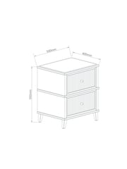 Laura Ashley Light Oak Barcombe 2 Drawer Bedside Table - Image 4 of 8