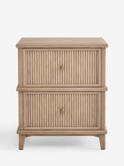 Laura Ashley Light Oak Barcombe 2 Drawer Bedside Table - Image 6 of 8