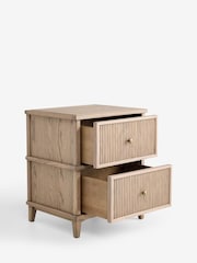 Laura Ashley Light Oak Barcombe 2 Drawer Bedside Table - Image 7 of 8