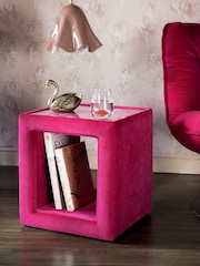 Rockett St George Luxe Needlecord Velvet Harrys Pink Starlet Side Table - Image 1 of 7
