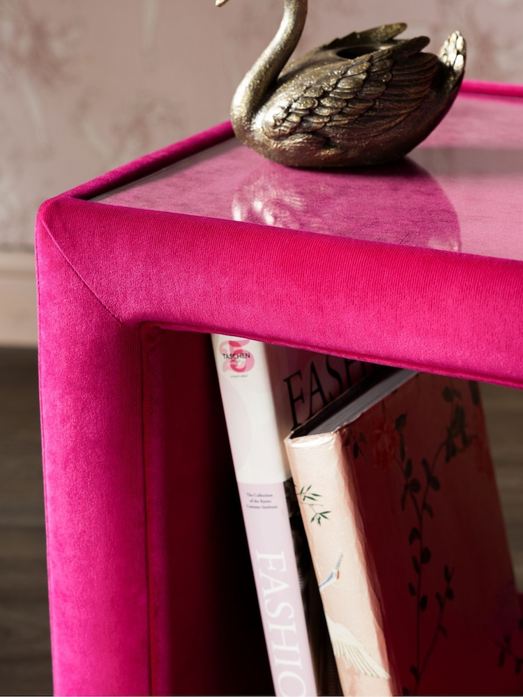 Rockett St George Luxe Needlecord Velvet Harrys Pink Starlet Side Table - Image 2 of 7 Rockett St George Luxe Needlecord Velvet Harrys Pink Starlet Side Table - Image 2 of 7