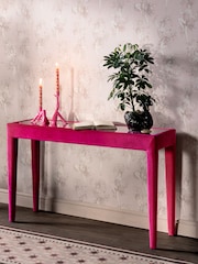 Rockett St George Luxe Needlecord Velvet Harrys Pink Starlet Console Table - Image 1 of 10