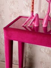 Rockett St George Luxe Needlecord Velvet Harrys Pink Starlet Console Table - Image 2 of 10