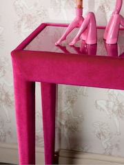 Rockett St George Luxe Needlecord Velvet Harrys Pink Starlet Console Table - Image 4 of 10