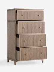 Laura Ashley Light Oak Barcombe 4 Drawer Tall Chest of Drawers - Image 6 of 8