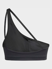 adidas Black Optime Workout Rib One Shoulder Light Support Bra - Image 6 of 6