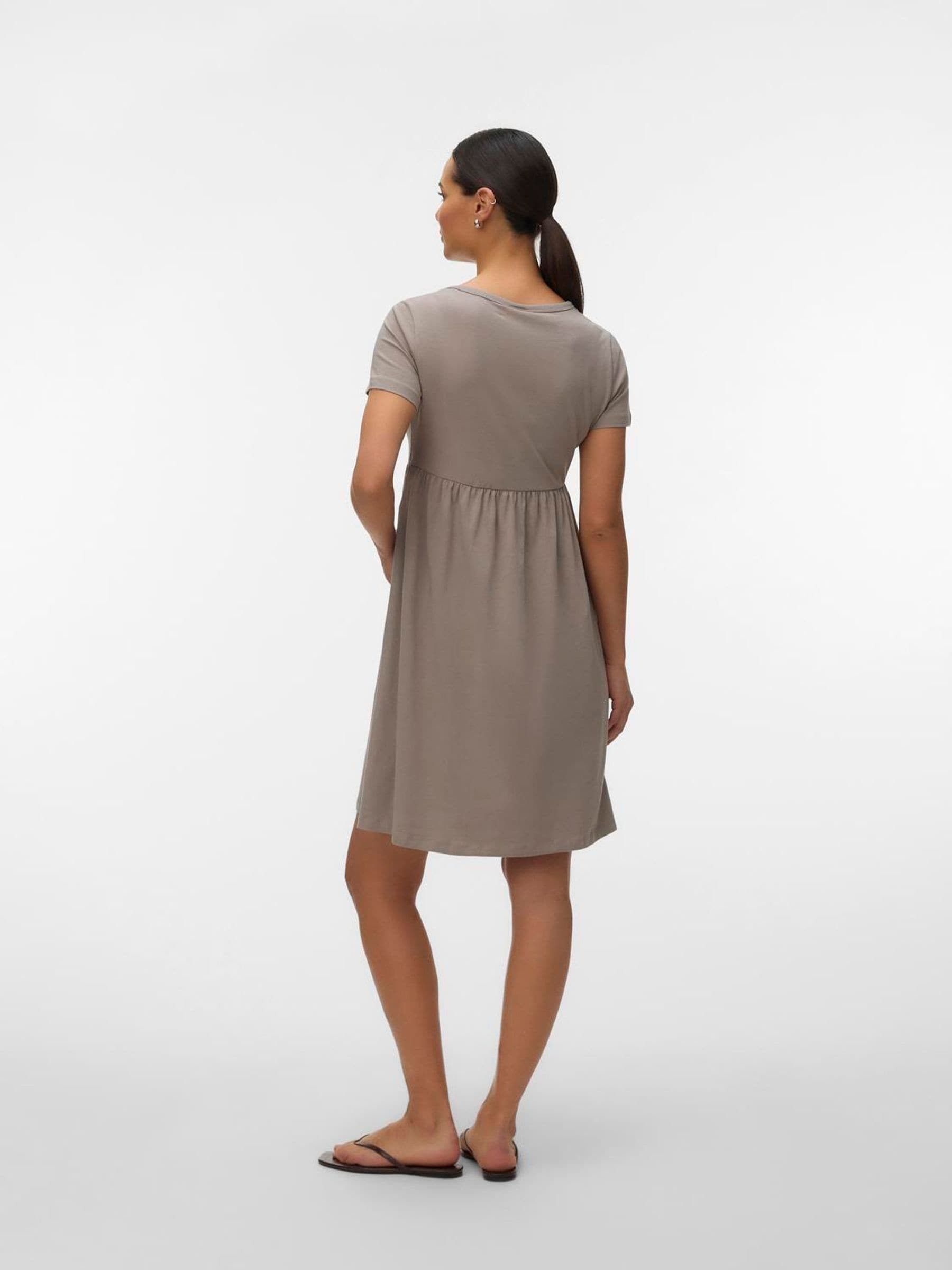 Buy Mamalicious Grey Maternity Short Sleeve Fit and Flare Dress
