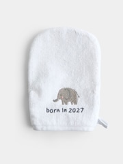 JoJo Maman Bébé Light Grey Born in 2027 Hooded Towel & Wash Mitt - Image 4 of 6