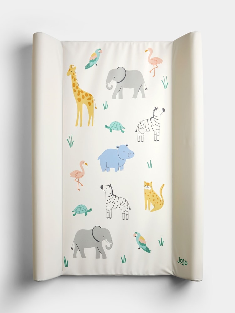 JoJo Maman Bébé Off-White Safari Side Support Changing Mat - Image 1 of 4 JoJo Maman Bébé Off-White Safari Side Support Changing Mat - Image 1 of 4