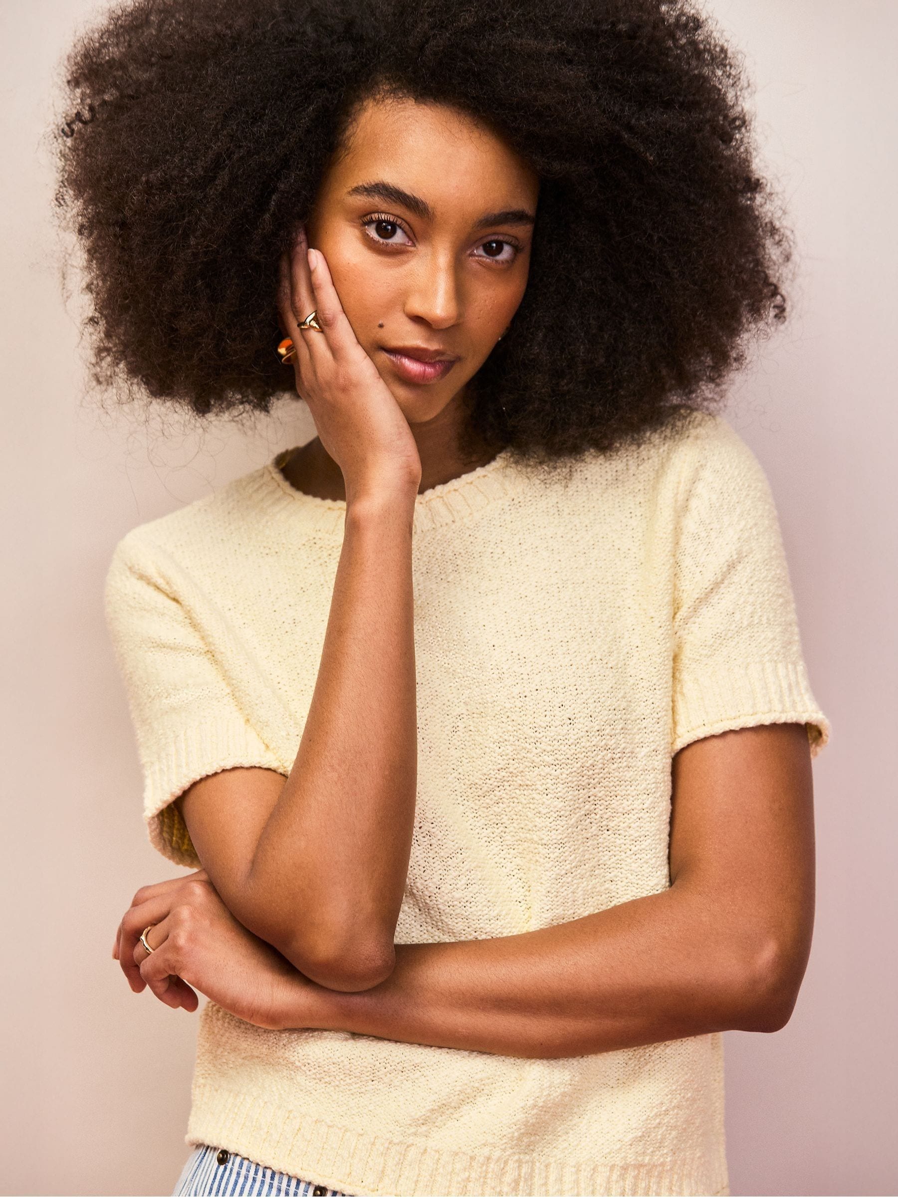 Buy Ro&Zo Yellow Textured Knit Top from Next USA