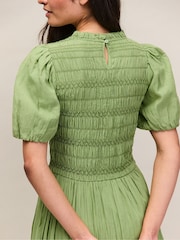 Ro&Zo Green Cotton Shirred Bodice Dress - Image 4 of 5