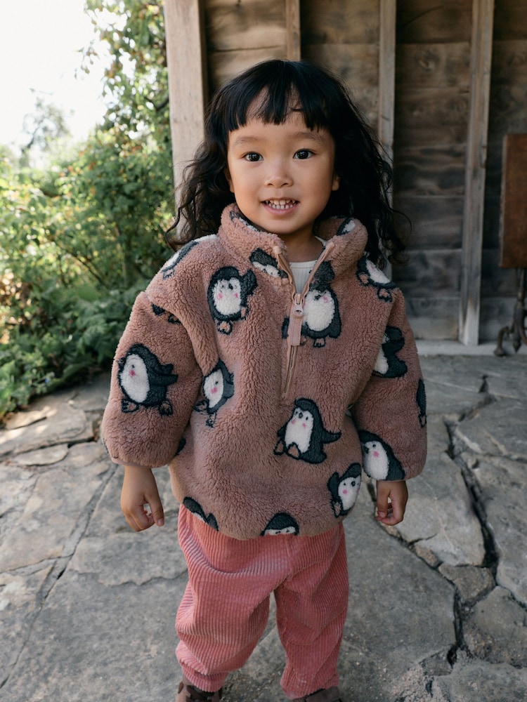 Brown Penguin Half Zip Fleece (3mths-7yrs) - Image 1 of 8 Brown Penguin Half Zip Fleece (3mths-7yrs) - Image 1 of 8