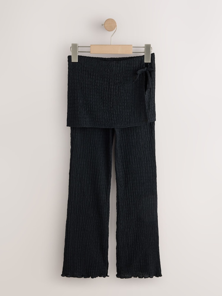 Black Skirt Layered Kickflare Trousers (3-16yrs) - Image 1 of 4