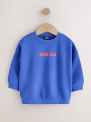 Colbalt Blue Best Brother Printed Crew Neck Sweat Top (3mths-7yrs) - Image 5 of 8