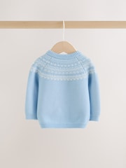 Blue Fairisle Baby Knitted Jumper and Leggings Set (0mths-2yrs) - Image 4 of 8