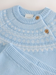 Blue Fairisle Baby Knitted Jumper and Leggings Set (0mths-2yrs) - Image 6 of 8