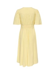 JDY Yellow Butter Button Through Midi Dress - Image 6 of 10