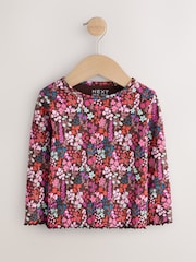 Choco Ditsy Rib Long Sleeve T-Shirt (3mths-7yrs) - Image 4 of 7