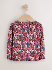 Choco Ditsy Rib Long Sleeve T-Shirt (3mths-7yrs) - Image 5 of 7