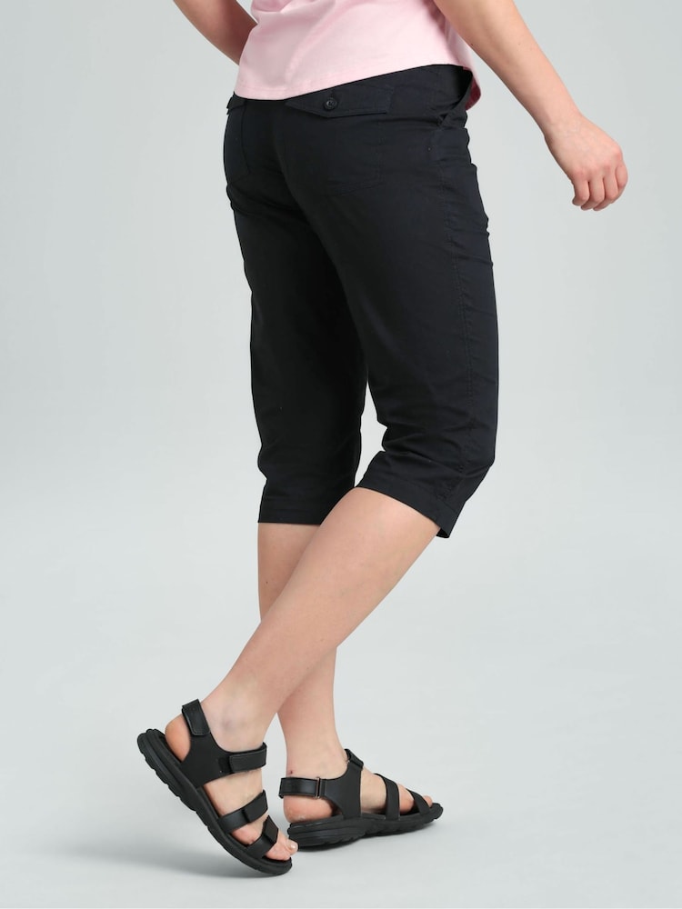 Mountain Warehouse Black Coastal Stretch Capris Trousers - Image 2 of 8 Mountain Warehouse Black Coastal Stretch Capris Trousers - Image 2 of 8