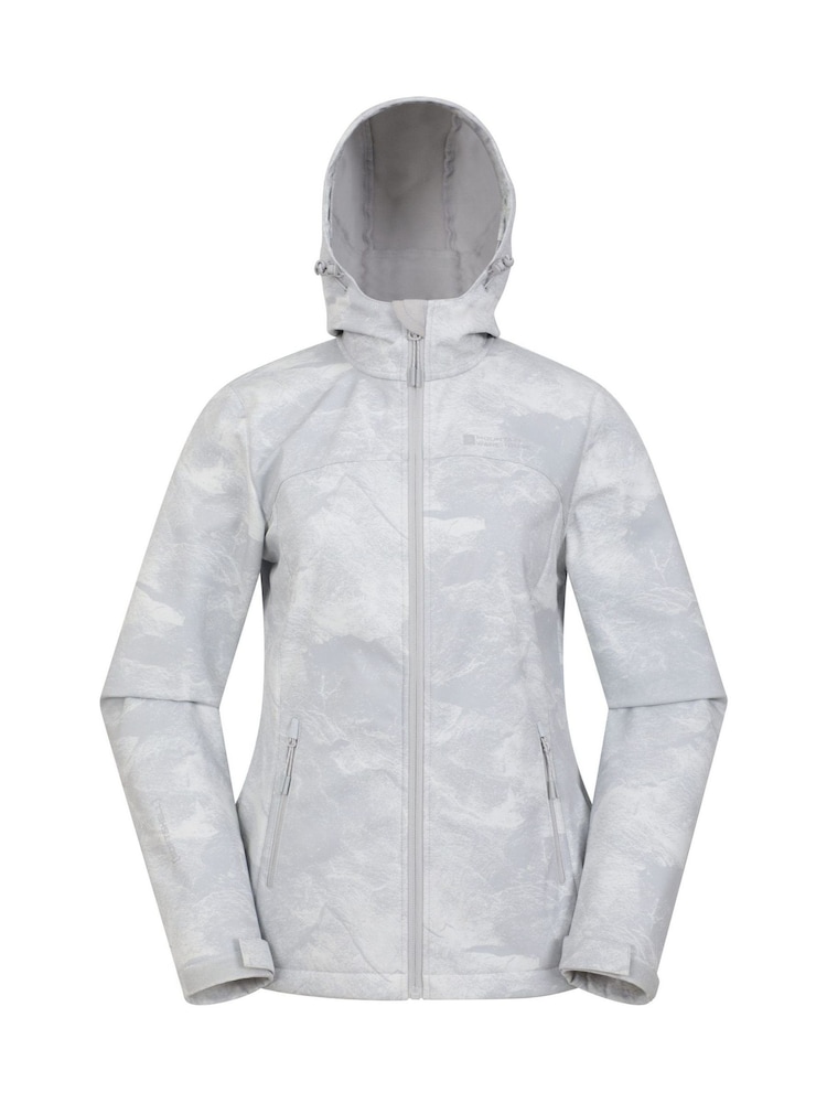 Mountain Warehouse Grey Exodus Printed Water Resistant Softshell Jacket - Image 2 of 6 Mountain Warehouse Grey Exodus Printed Water Resistant Softshell Jacket - Image 2 of 6