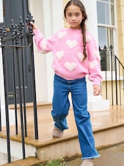 Angel & Rocket Pink Freya Heart Crew Knit Jumper - Image 1 of 9