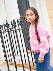 Angel & Rocket Pink Freya Heart Crew Knit Jumper - Image 3 of 9