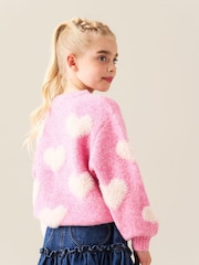 Angel & Rocket Pink Freya Heart Crew Knit Jumper - Image 7 of 9