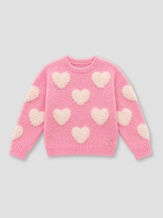 Angel & Rocket Pink Freya Heart Crew Knit Jumper - Image 8 of 9