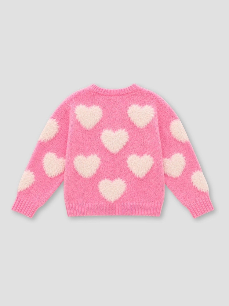 Angel & Rocket Pink Freya Heart Crew Knit Jumper - Image 9 of 9 Angel & Rocket Pink Freya Heart Crew Knit Jumper - Image 9 of 9