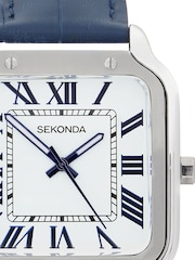 Sekonda Blue Rene 39mm Square Analogue Watch with Strap - Image 4 of 5