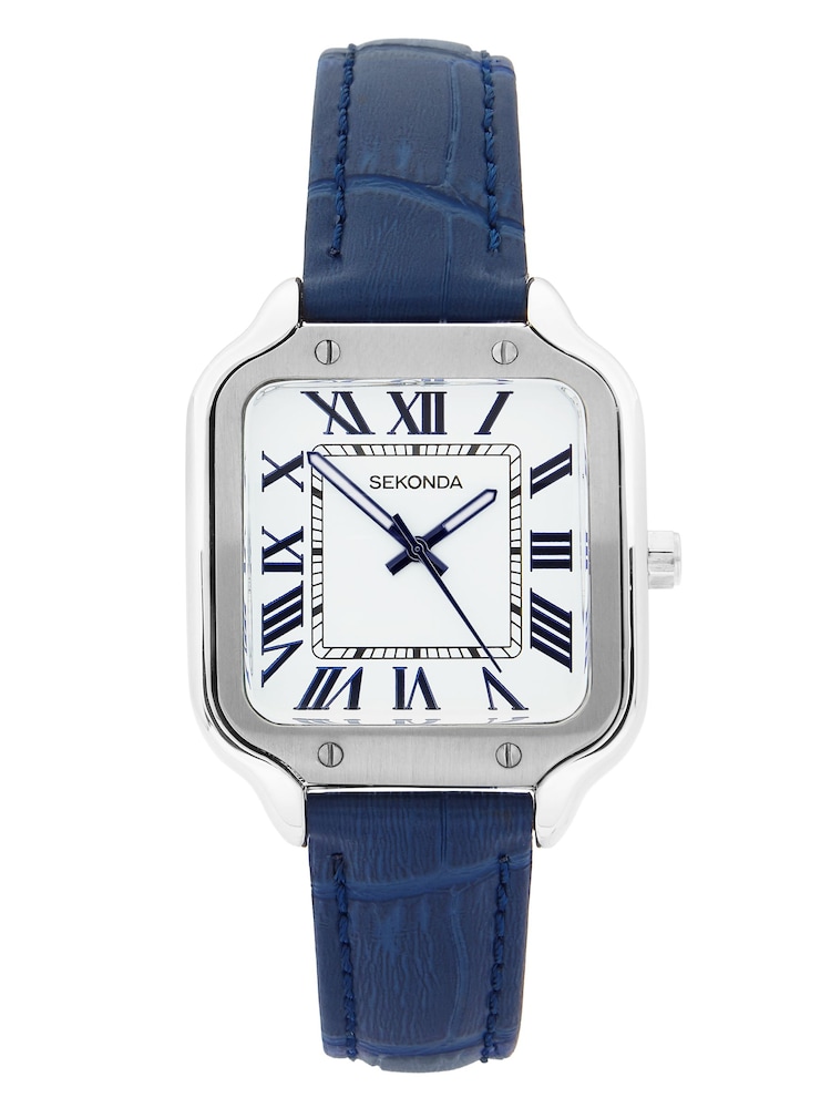 Sekonda Blue Rene 29mm Square Analogue Watch with Bracelet - Image 1 of 5 Sekonda Blue Rene 29mm Square Analogue Watch with Bracelet - Image 1 of 5