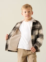 Angel & Rocket Brown Odin Brushed Check Fleece Lined Jacket - Image 3 of 6