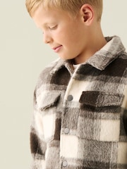 Angel & Rocket Brown Odin Brushed Check Fleece Lined Jacket - Image 4 of 6
