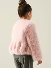 Angel & Rocket Pink Paula Peplum Fur Jacket - Image 2 of 3