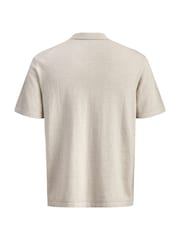 JACK & JONES Grey Regular Fit Knit Zip Polo Shirt - Image 7 of 7