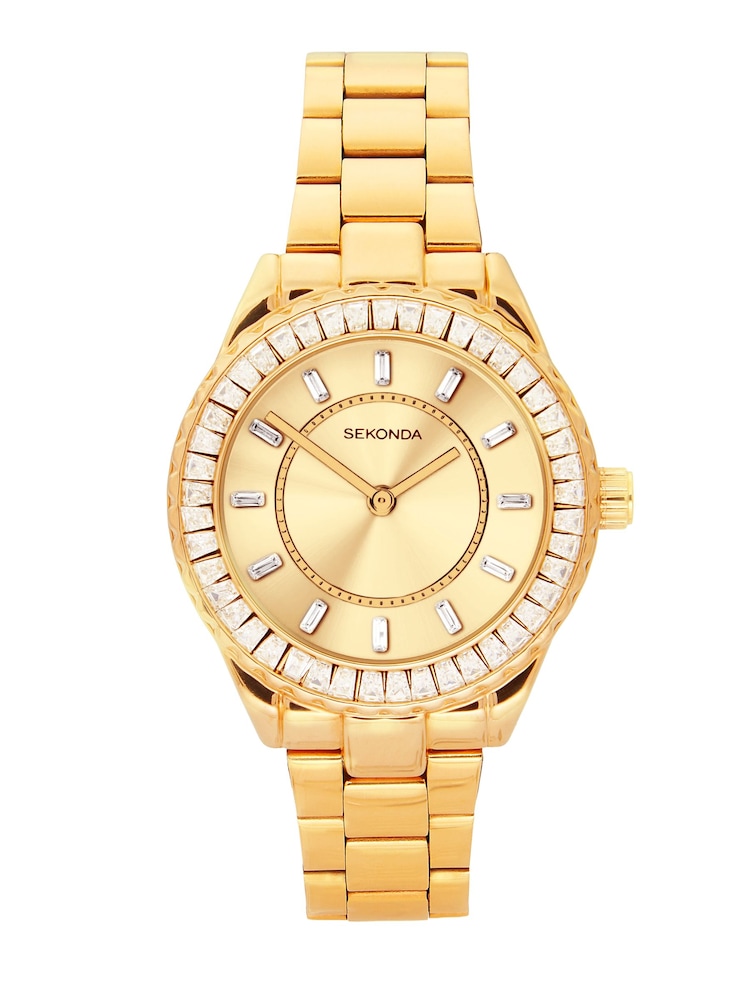 Sekonda Gold Margot 34mm Round Analogue Watch with Gold Bracelet - Image 1 of 5