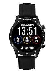 Sekonda Black Active Go 45mm Round Smartwatch Watch Strap - Image 1 of 5