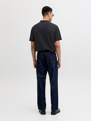 JACK & JONES Black Regular Fit Knit Zip Polo Shirt - Image 3 of 5