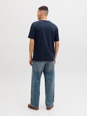 JACK & JONES Blue Regular Fit Logo T-Shirt - Image 3 of 5