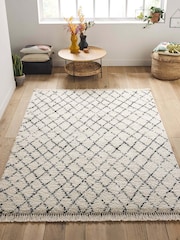 La Redoute Intérieurs White/Black Madara Berber-Style Rug - Image 1 of 3