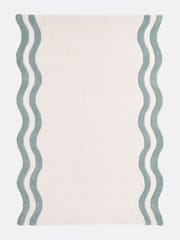 La Redoute Intérieurs Ecru/Celadon Othelo 100% Wool Rug - Image 1 of 4