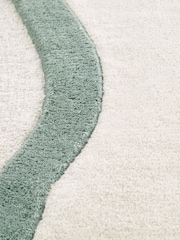 La Redoute Intérieurs Ecru/Celadon Othelo 100% Wool Rug - Image 3 of 4