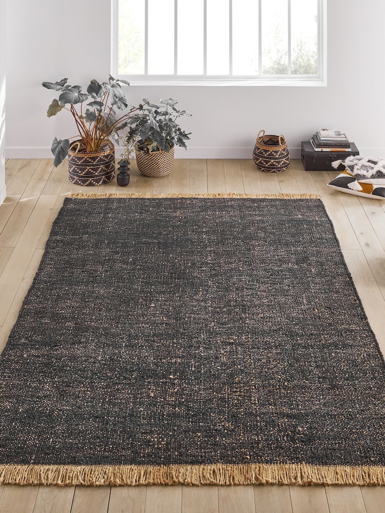 La Redoute Intérieurs Black Babak Jute Rug - Image 1 of 4