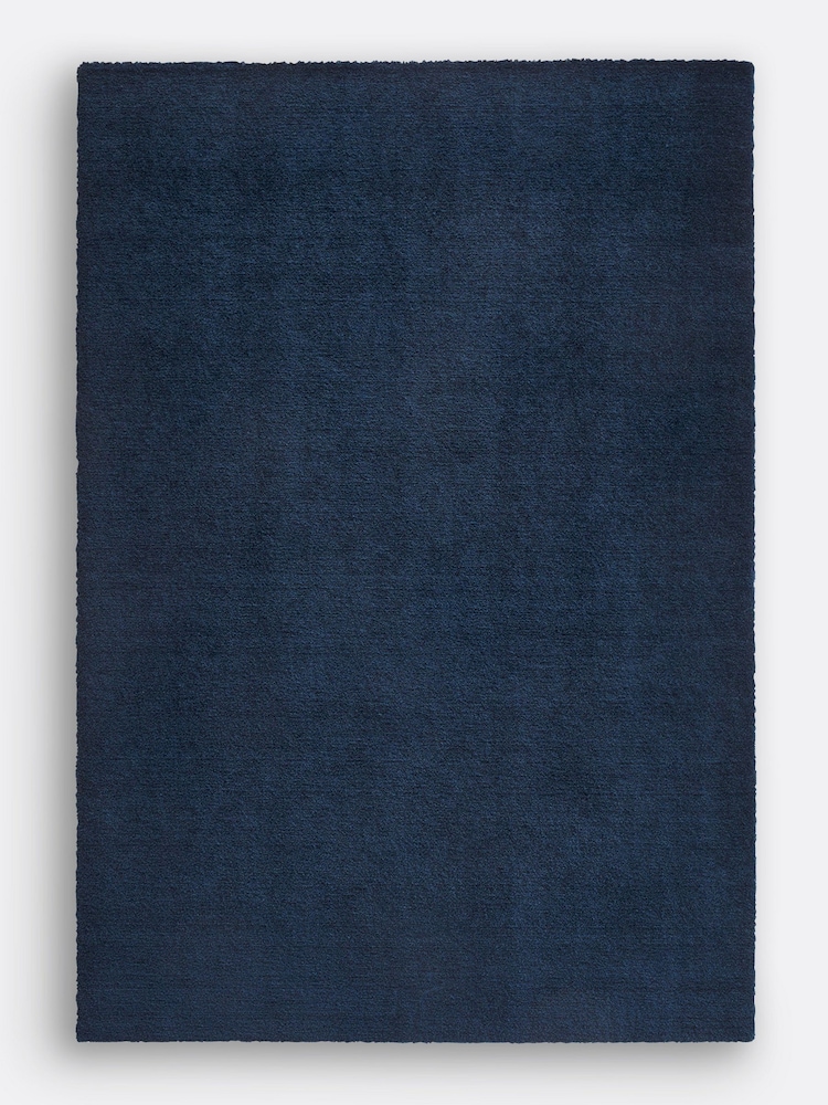 La Redoute Intérieurs Navy Cirillo Soft Microfibre Rug - Image 2 of 4