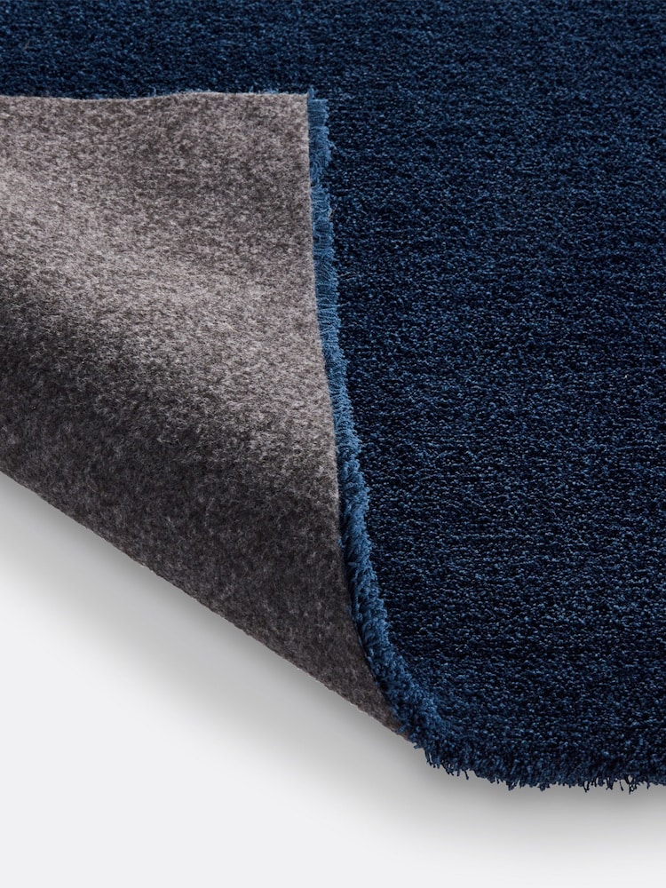 La Redoute Intérieurs Navy Cirillo Soft Microfibre Rug - Image 4 of 4
